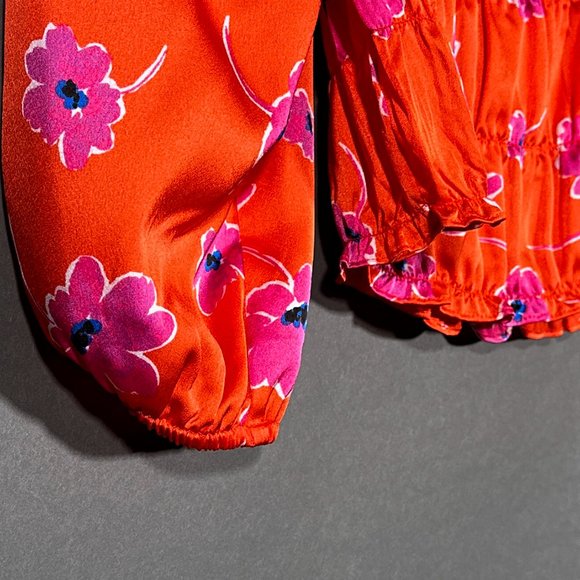 Sanctuary Crop Top Three Quarter Sleeves Floral Size S - Picture 10 of 12